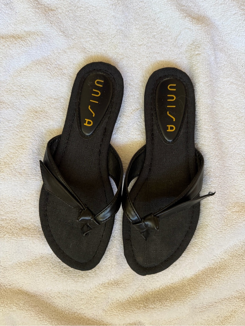 Unisa Black Thong Slide Sandals